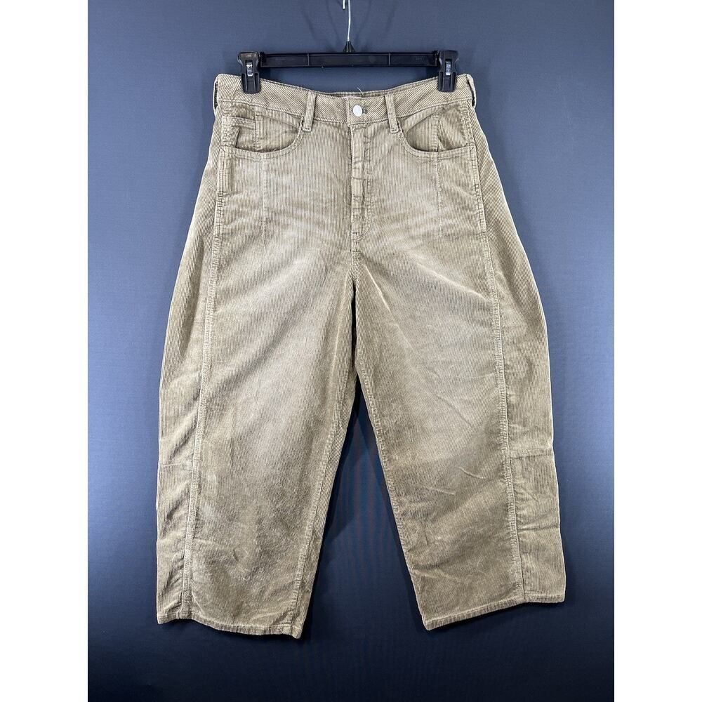 Anthropologie Kenna Mid-Rise Barrel Jeans Pilcro Corduroy Edition Green Size 30